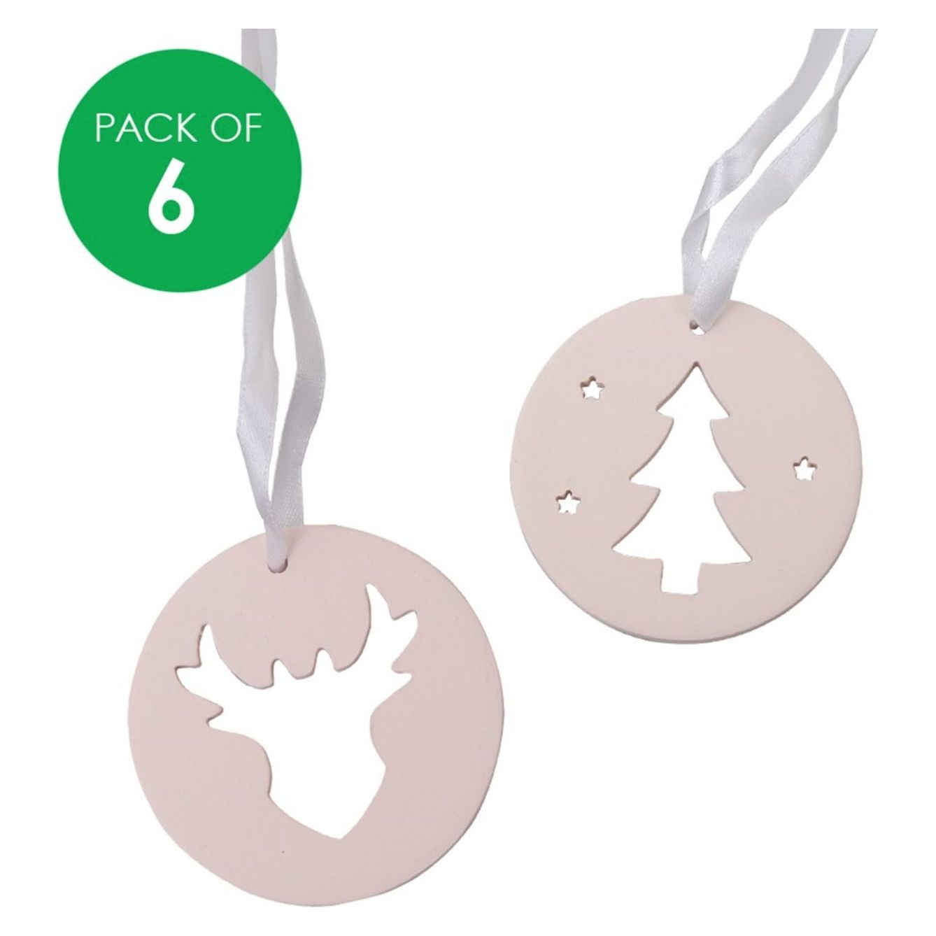 Ceramic Christmas Ornaments Pack of 6 - Senior Style