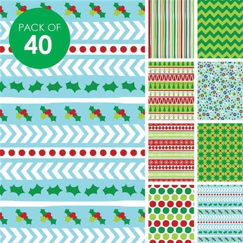 Christmas Craft Paper - Traditional - Pack of 40 - Senior Style