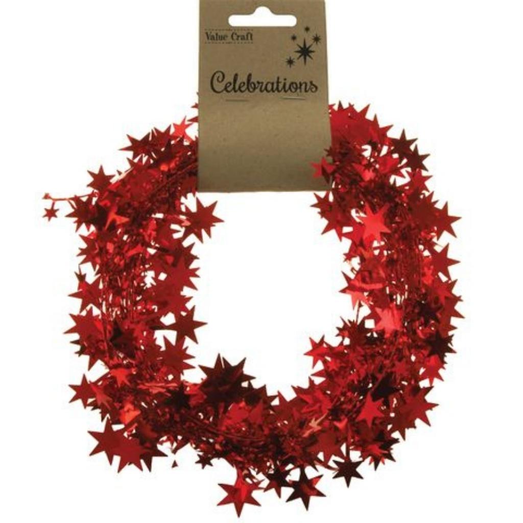 Christmas Garlands Large Stars 7m Various Colours - Senior Style