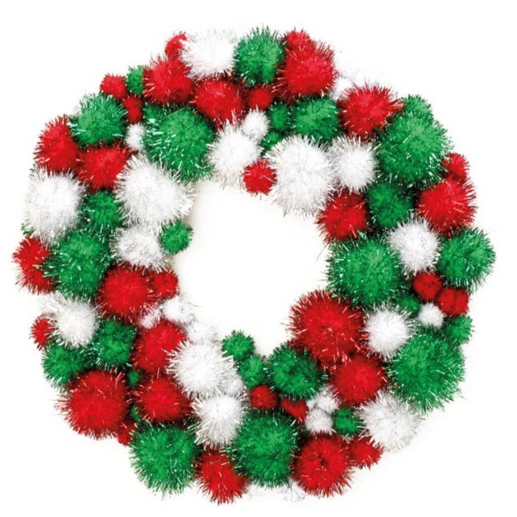 Christmas Glitter Pom Poms Pack of 100 - Senior Style