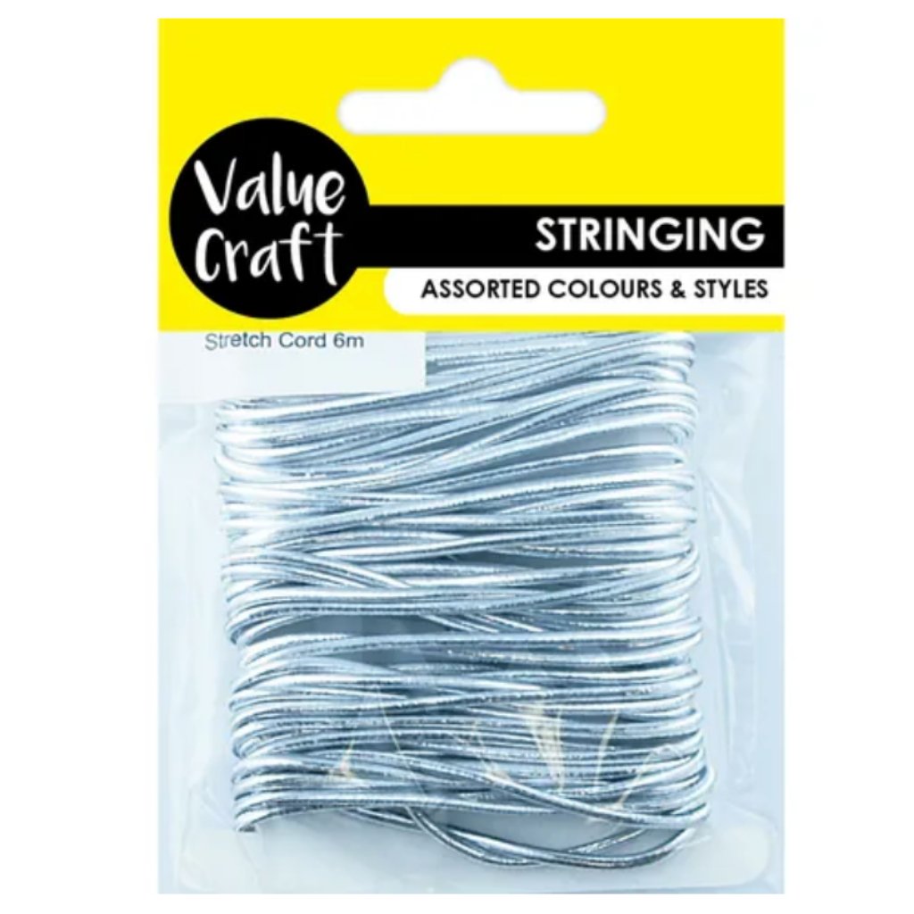 Craft Elastic Stretch Cord Silver 6m - Senior Style