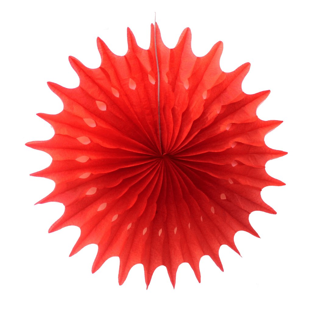 Decorative Fan Red 30cm - Senior Style