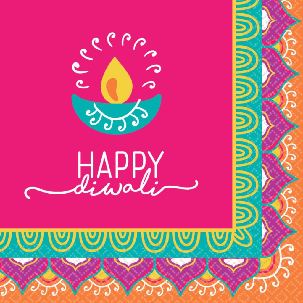 Diwali Beverage Napkins Pack Of 16 - Senior Style