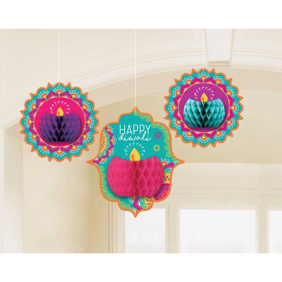 Diwali Honeycomb Hanging Decorations - Senior Style