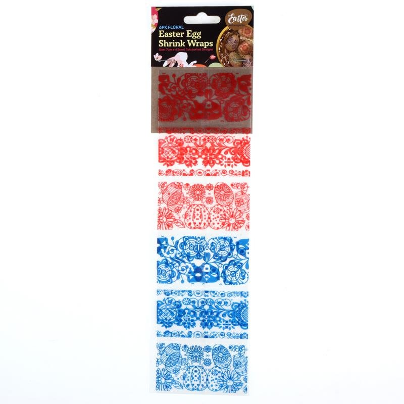 Easter Egg Shrink Wraps Lace Designs 6pk - Senior Style