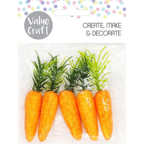 Easter Glitter Carrots 5 Pack - Senior Style