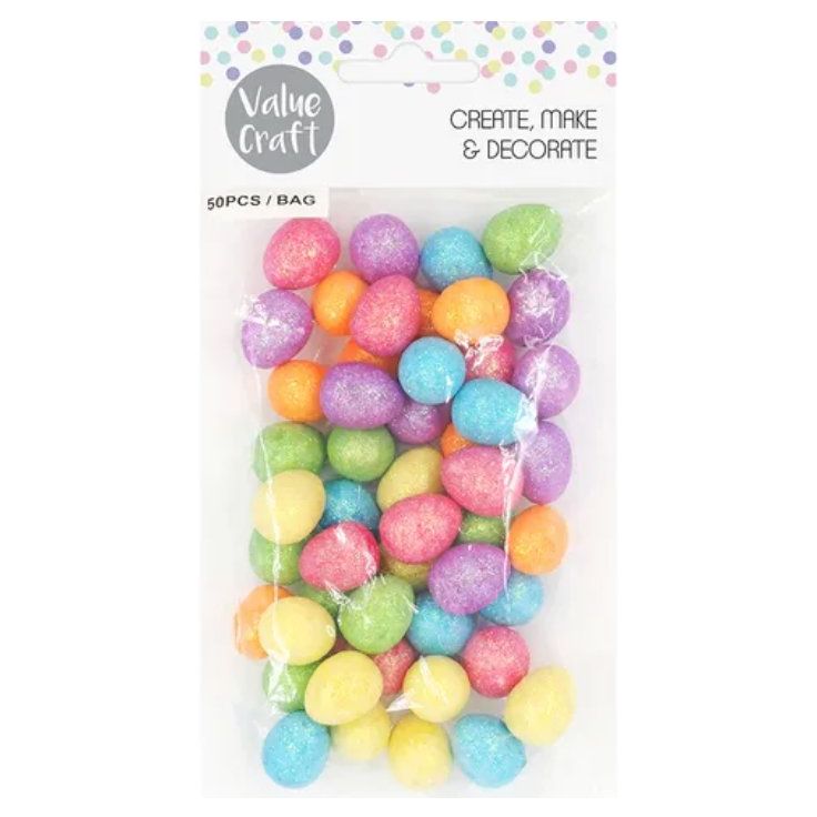 Easter Mini Glitter Eggs 50 Pieces - Senior Style