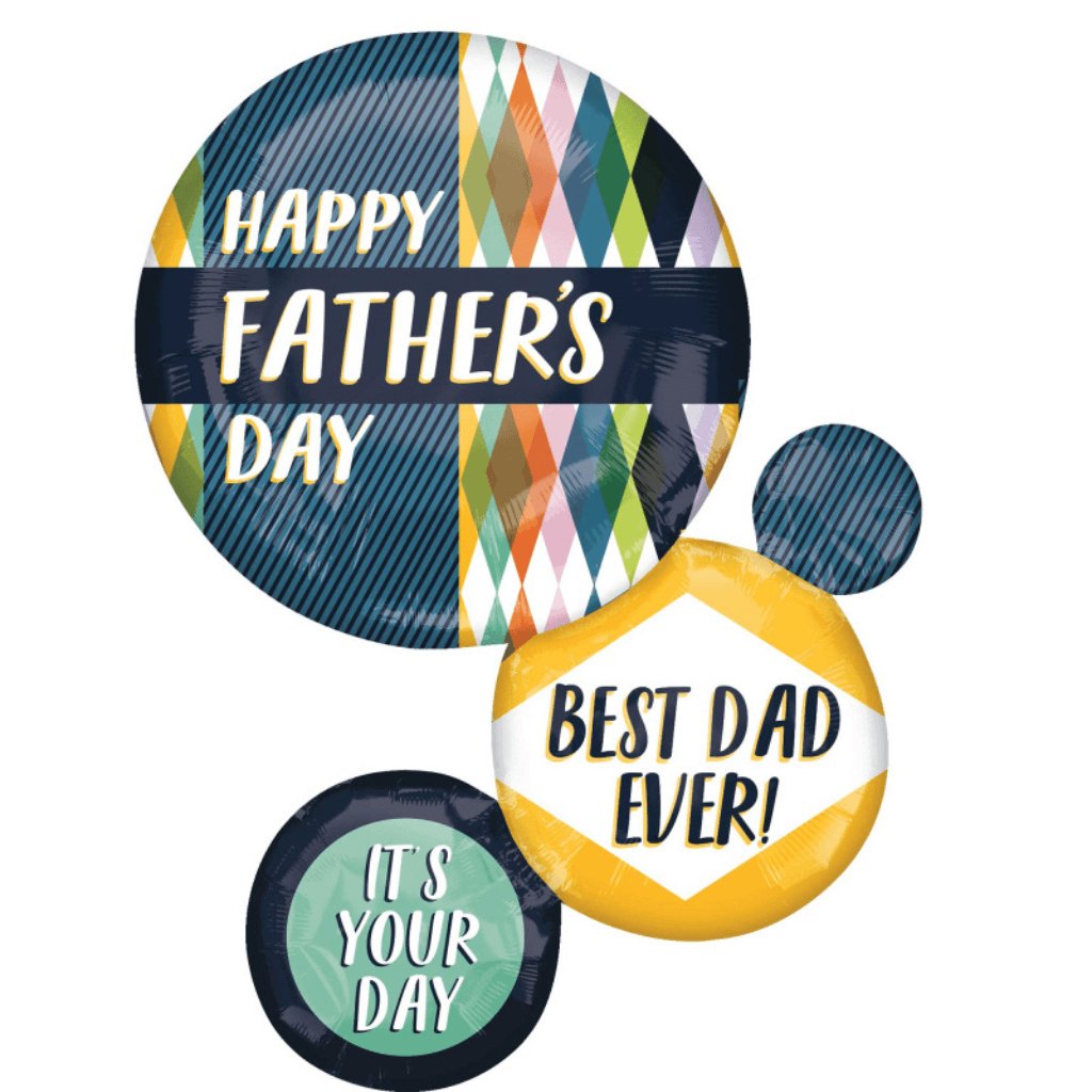 Father's Day Retro Self - Sealing Foil Balloons - Senior Style