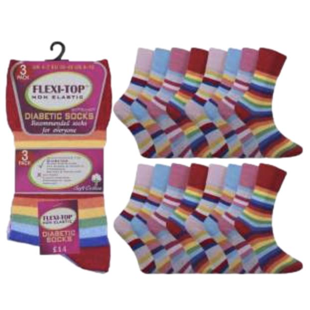 Flexi - Top Ladies Loose Top Socks - Pack of 3 - Senior Style