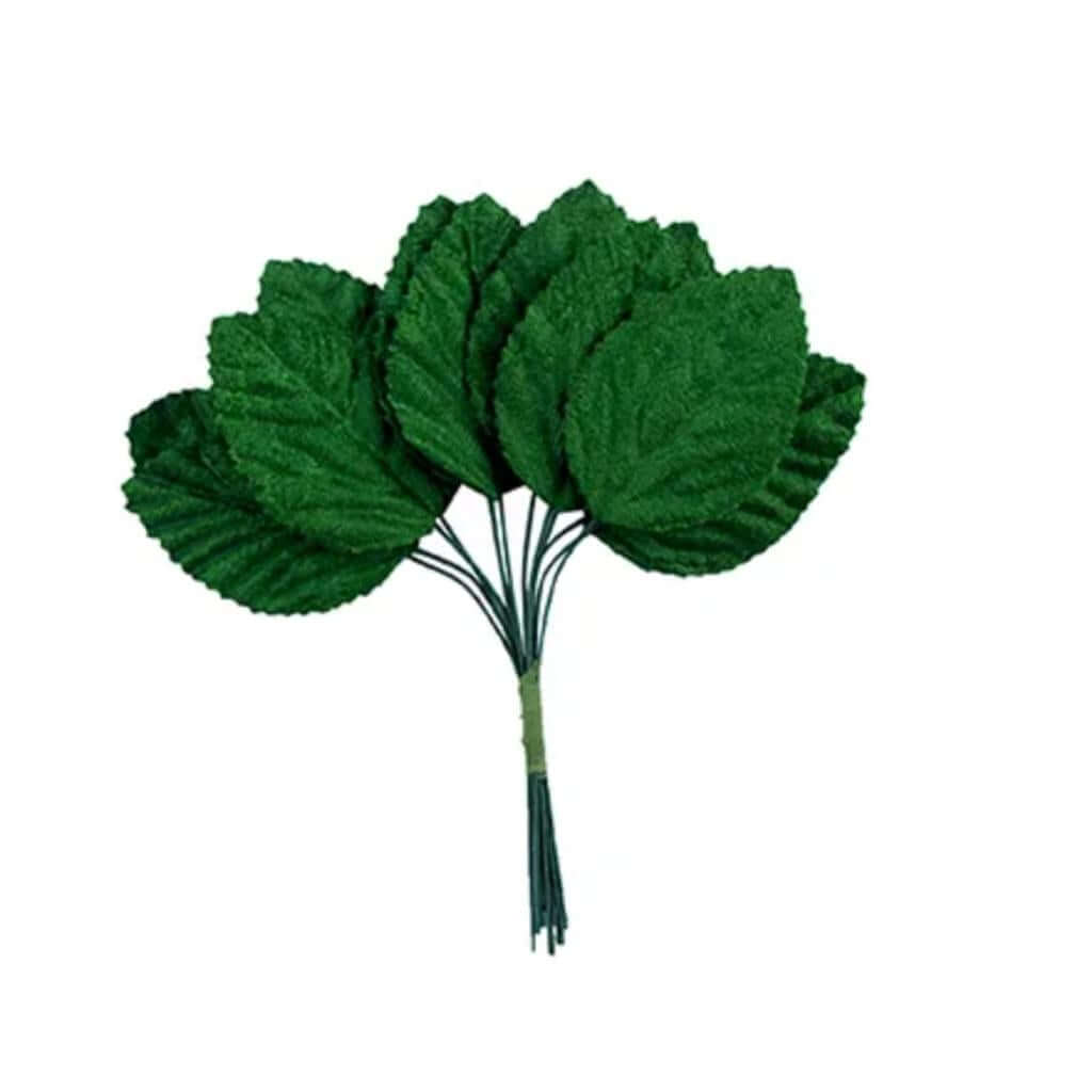 Flower Leaf Velvet Large Green 12Pcs - Senior Style