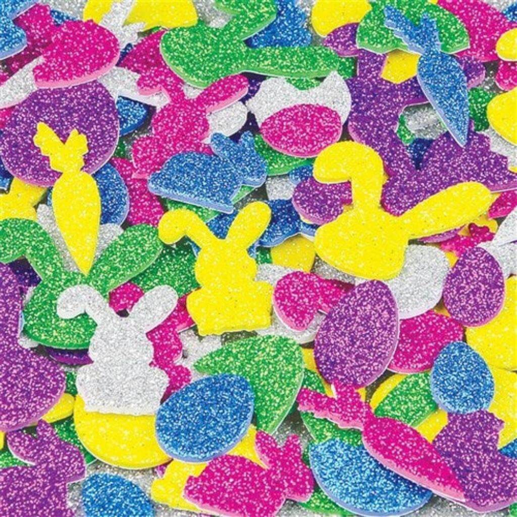 Foam Glitter Easter Stickers - Pack of 120 - Senior Style