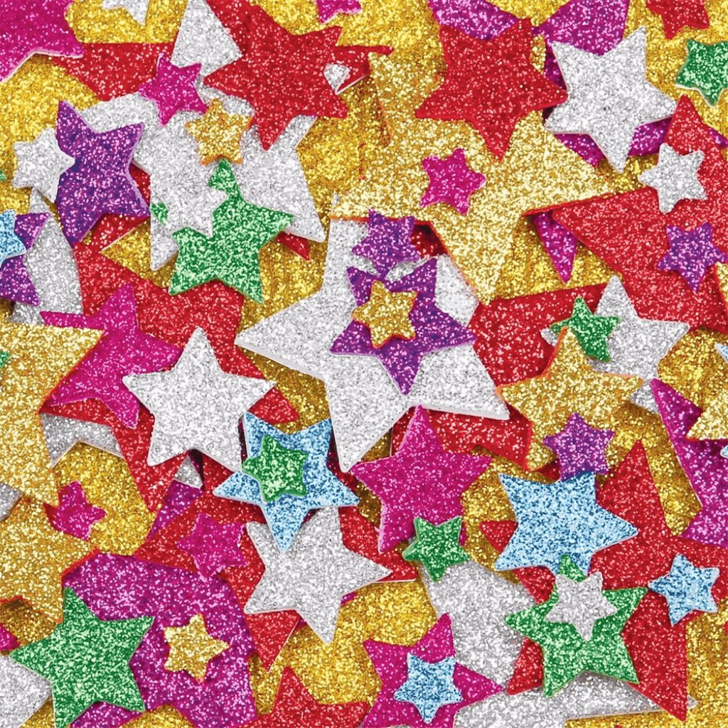 Foam Glitter Star Stickers - Pack of 168 - Senior Style