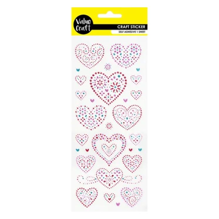 Glitter Heart Sticker Sheet - Senior Style