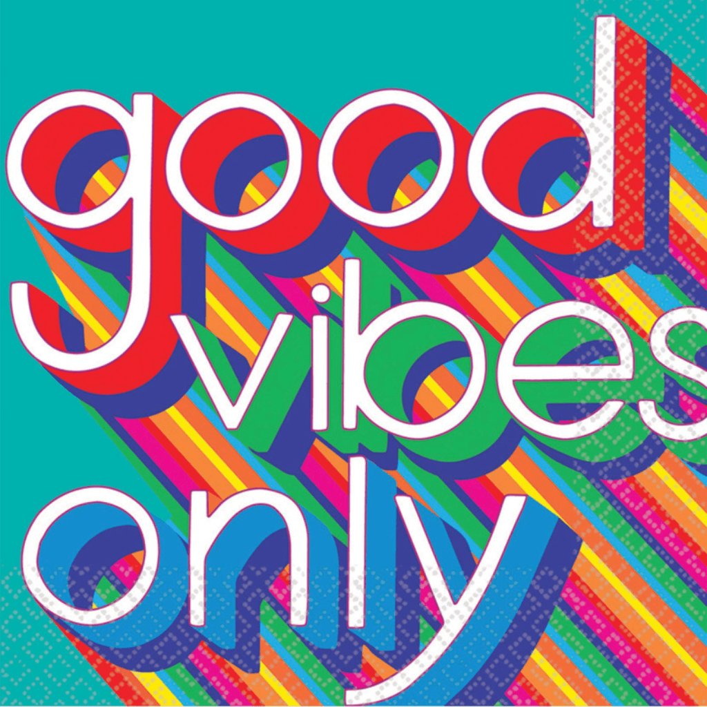 Good Vibes 70s Lunch Napkins - Senior Style