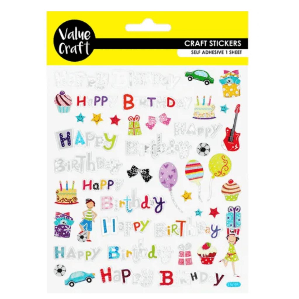 Happy Birthday Stickers Assorted - Senior Style