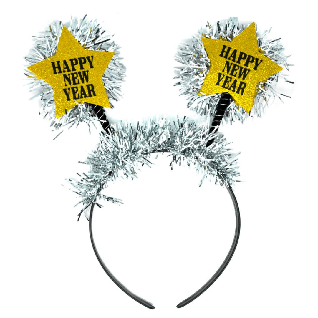 Happy New Year Silver Star Headband - Senior Style