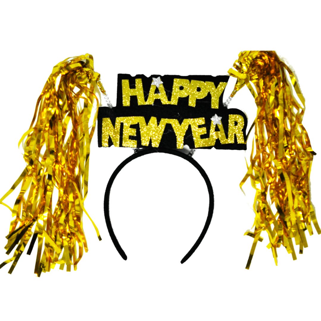 Happy New Year Tinsel Headband - Senior Style