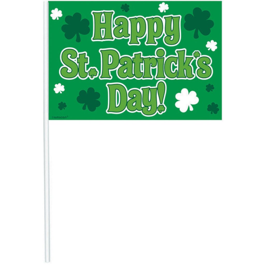 Happy St Patrick's Day Flags Plastic - Senior Style