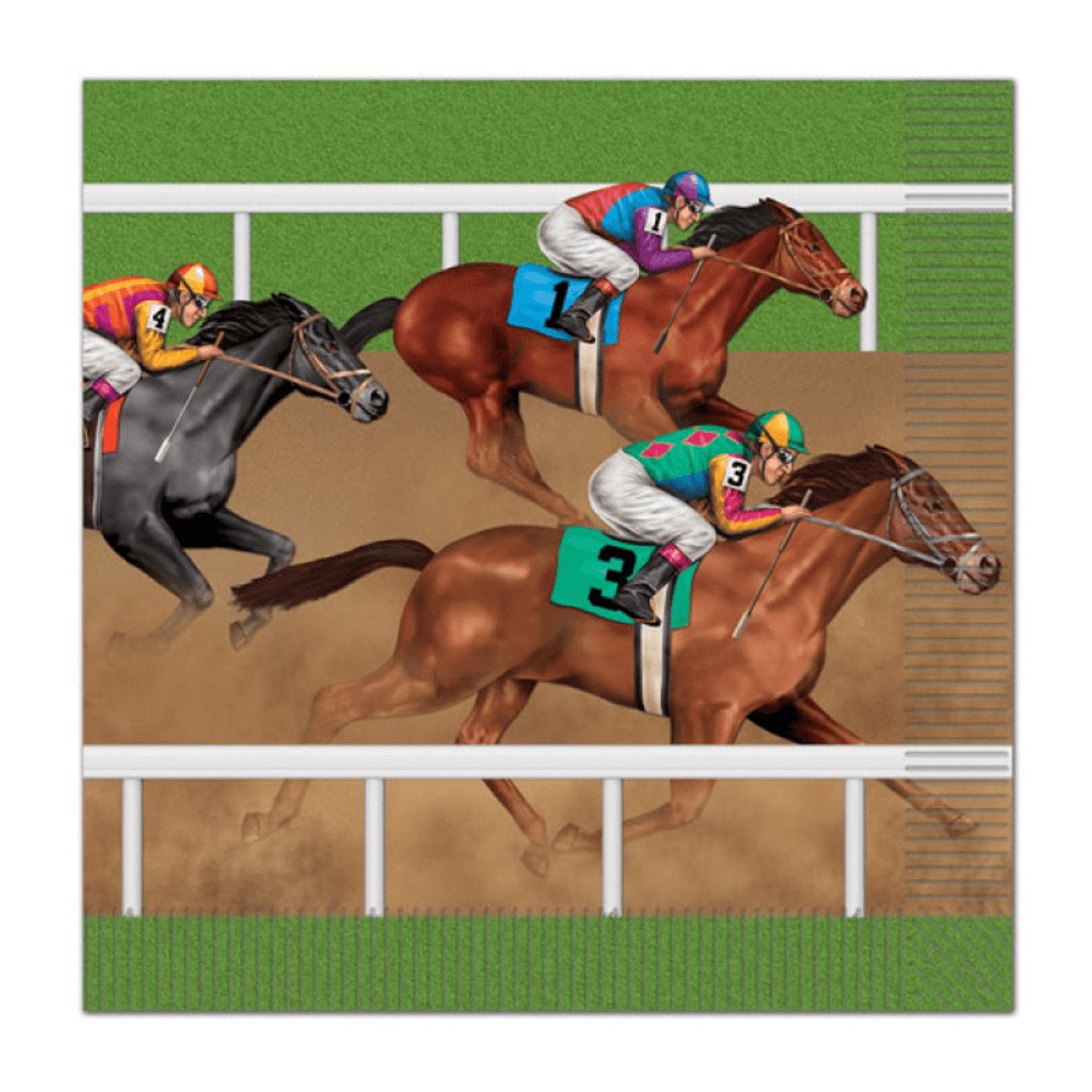 Horse Racing Lunch Napkins Pack Of 16 - Senior Style