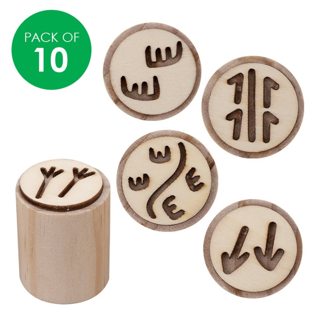 Indigenous Designed Wooden Stamps Pack of 10 - Senior Style