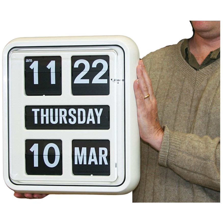 Jadco Auto Digital Day of the Week Calendar Flip Clock - Senior Style