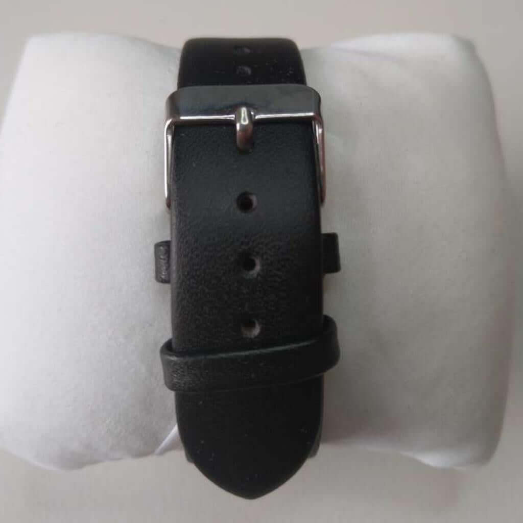 Large Male British Voice 2 Button Talking Watch White Dial Leather Strap - Senior Style