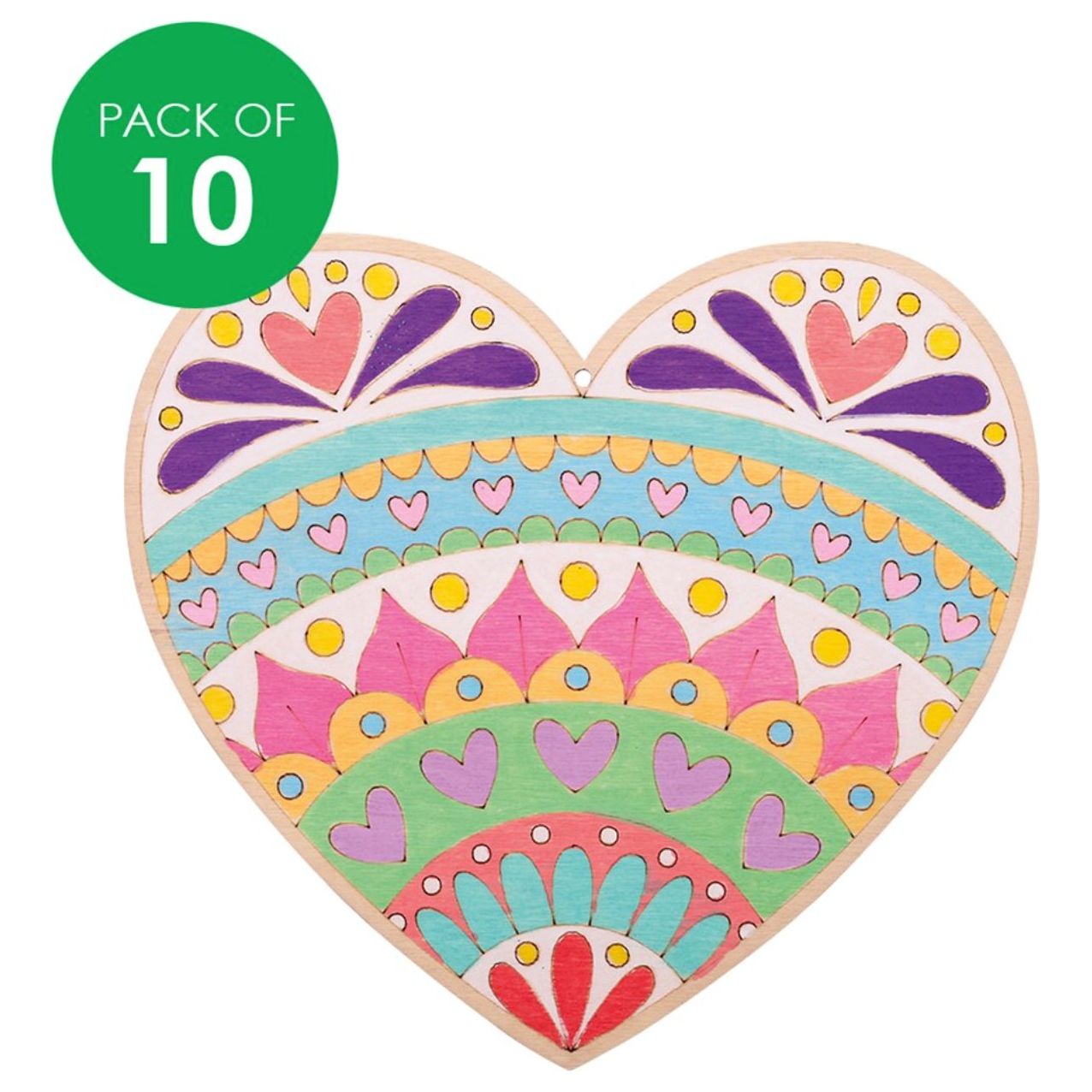 Laser Etched Wooden Hearts - Pack of 10 - Senior Style