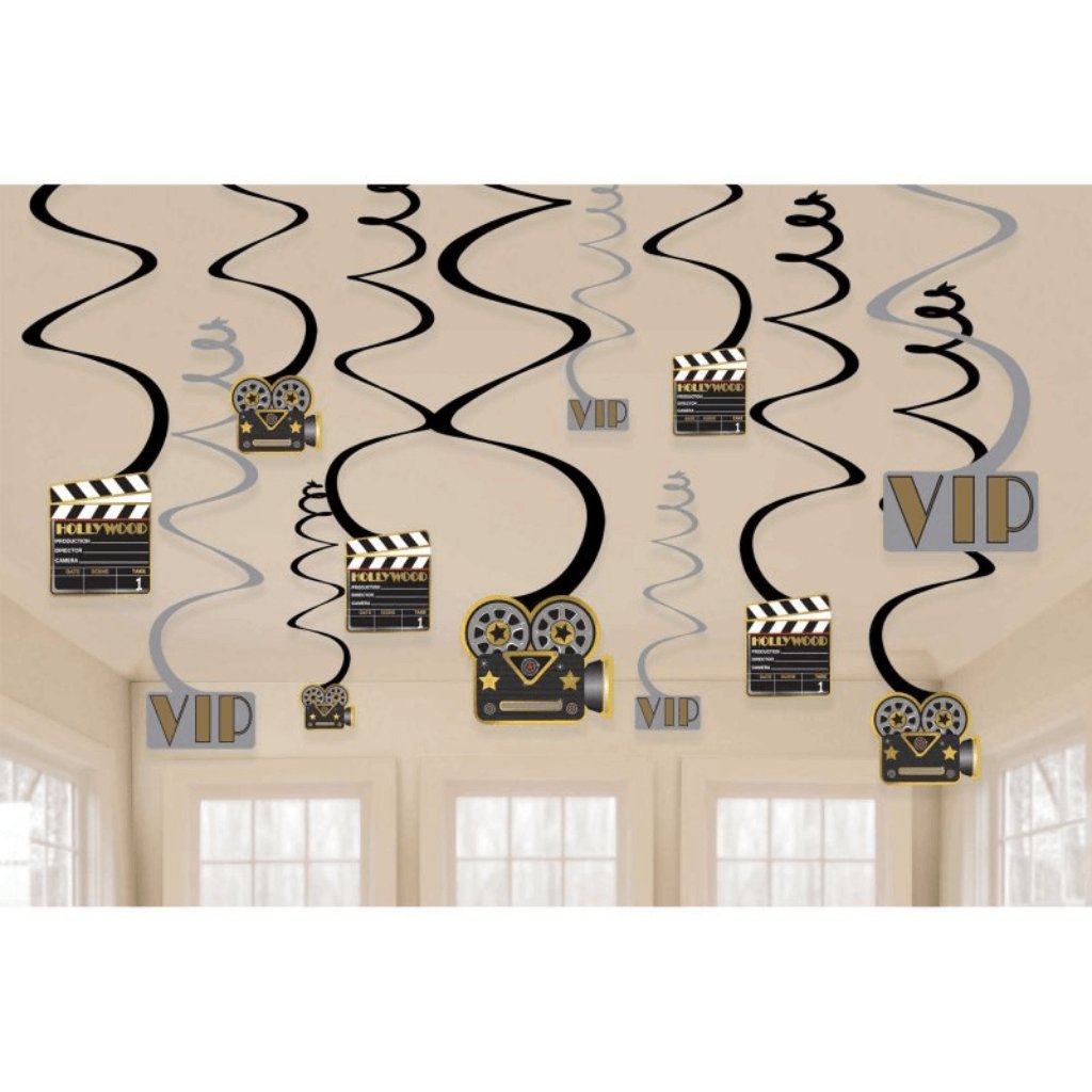 Lights Camera Action Spiral Hanging Swirl Decorations - Senior Style