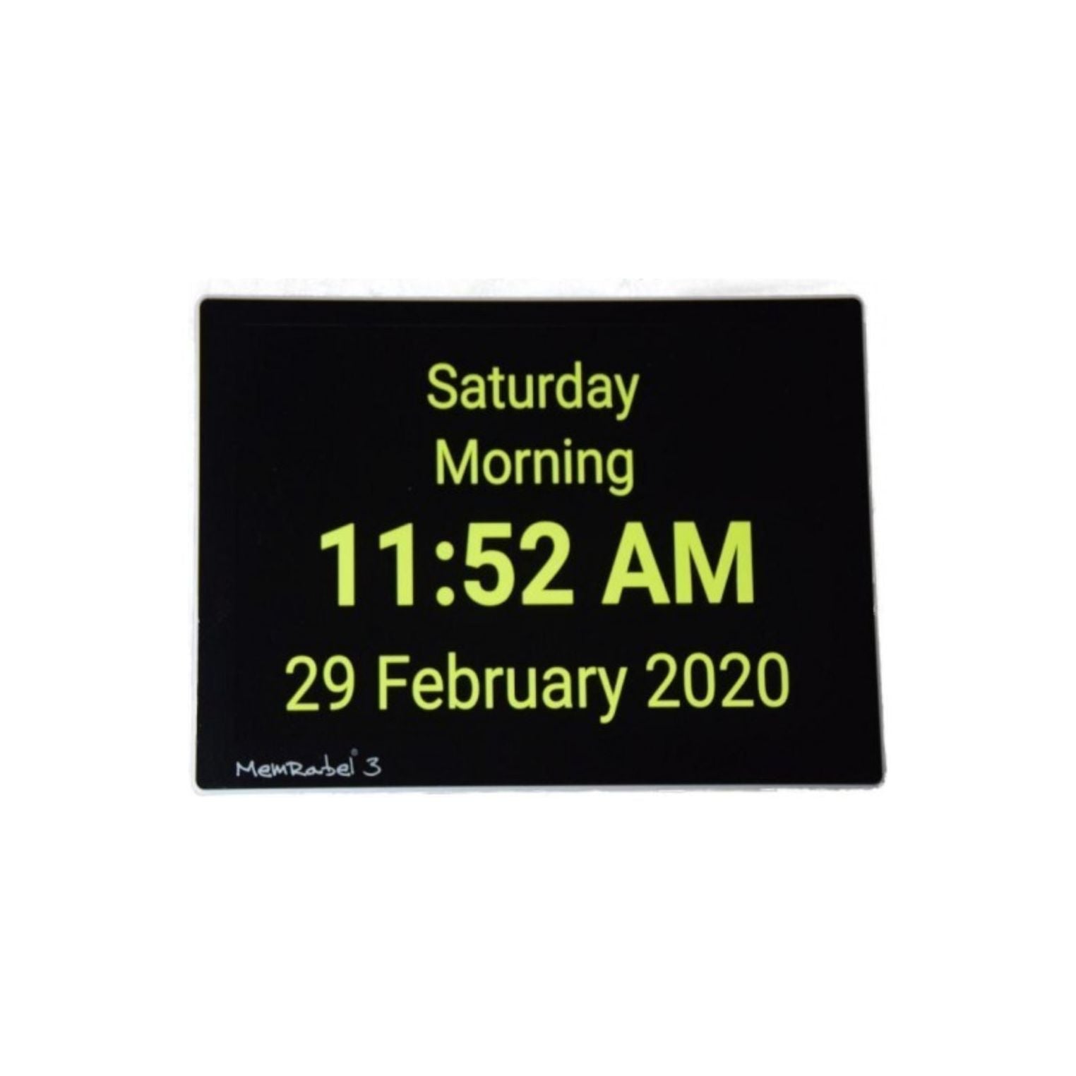 MemRabel 3 - X Dementia Orientation Clock - Touch Screen - Senior Style