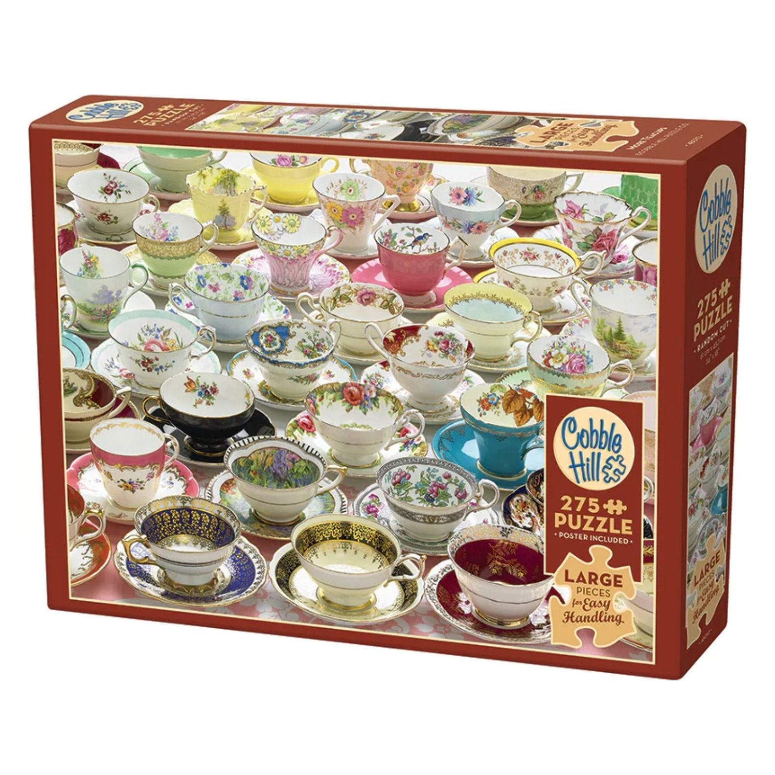 More Tea Cups - 275 Large Piece Jigsaw Puzzle - Senior Style