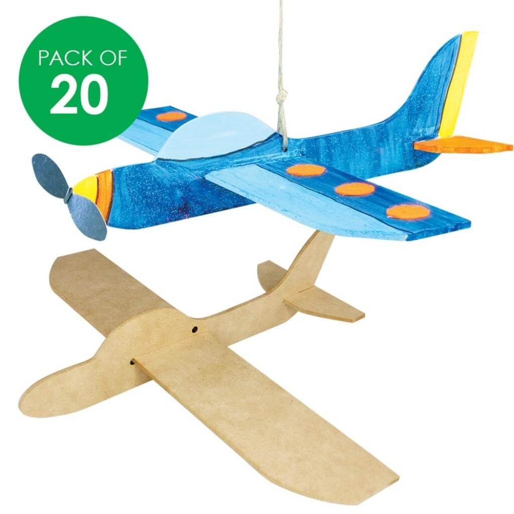 Pack of 20 3D Wooden Planes - Senior Style