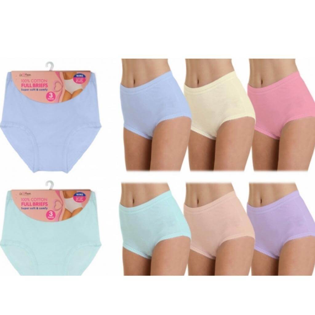 Pack of 3 Pastel Coloured Knickers - Senior Style