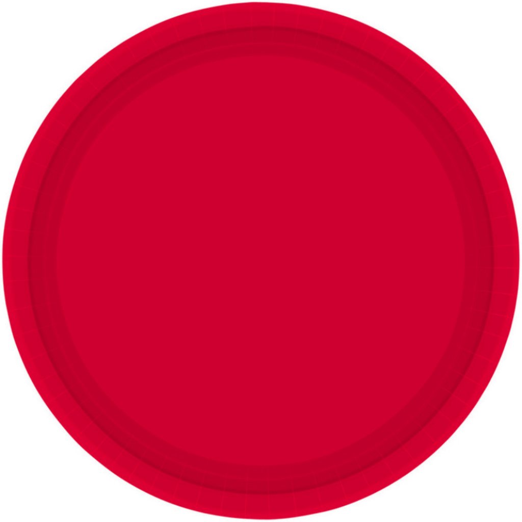 Paper Plates 17cm Round Pack of 20 Apple Red - Senior Style