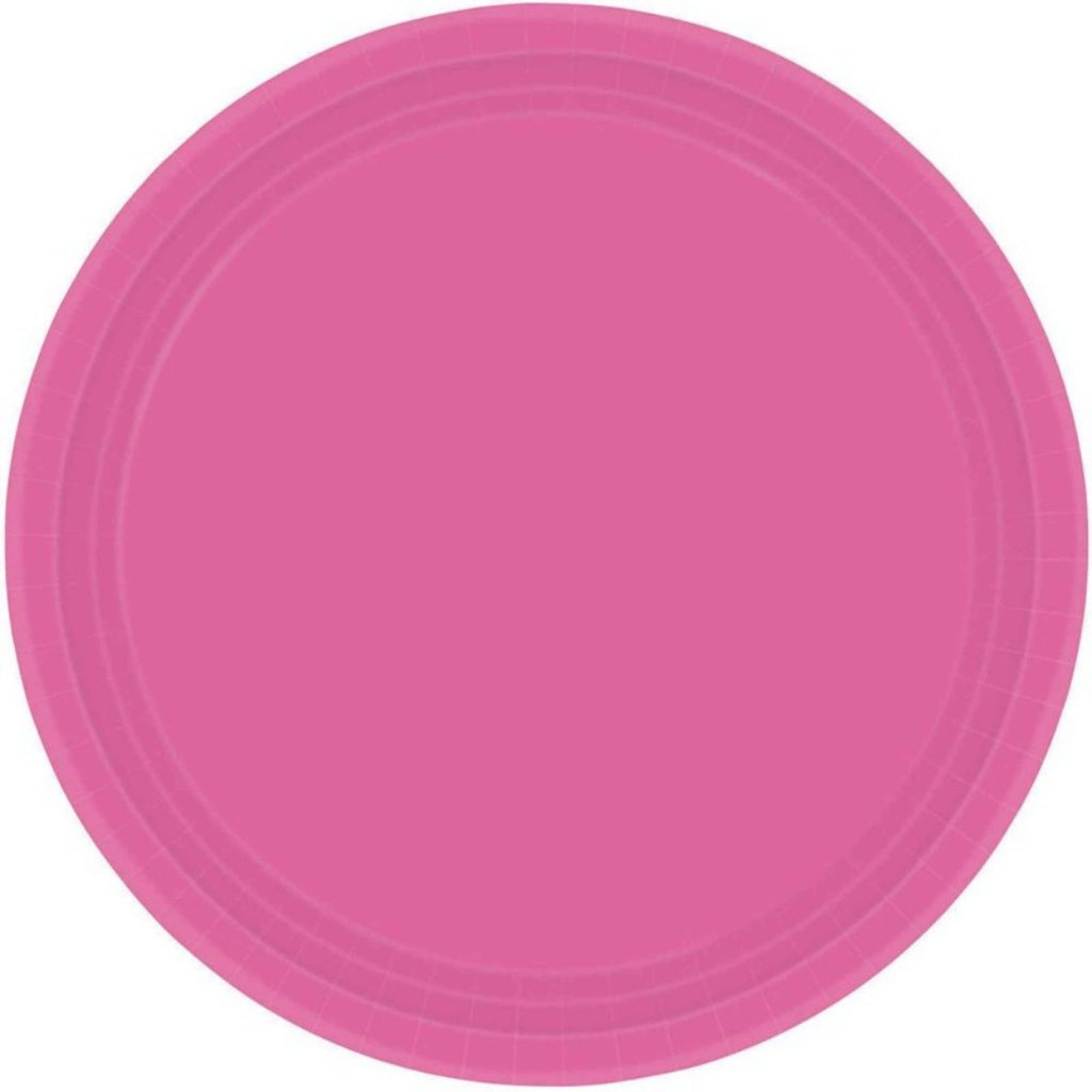 Paper Plates 17cm Round Pack of 20 Bright Pink - Senior Style