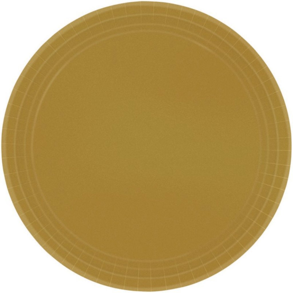 Paper Plates 17cm Round Pack of 20 Gold - Senior Style