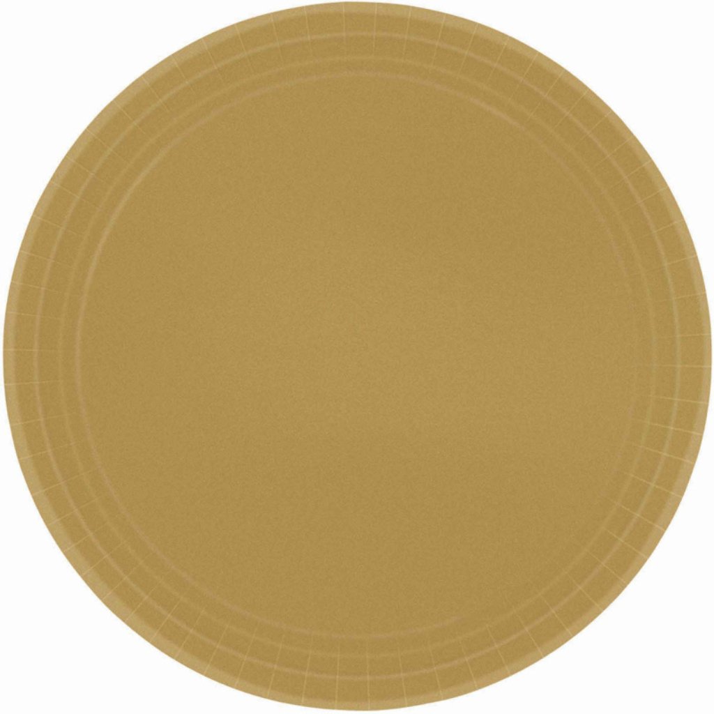 Paper Plates 23cm Round Gold Pack Of 20 - Senior Style