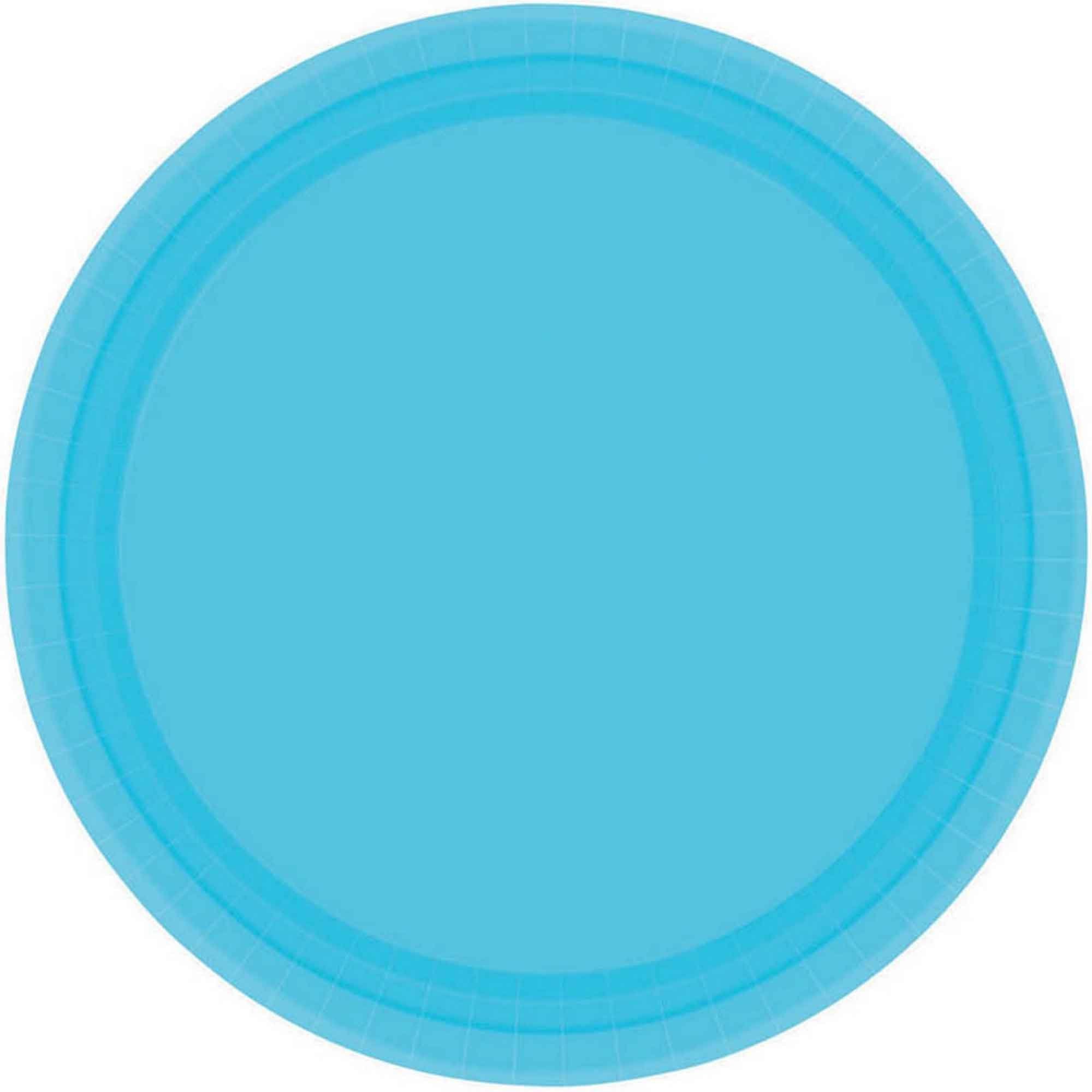 Paper Plates 23cm Round Pack of 8 Caribbean Blue - Senior Style