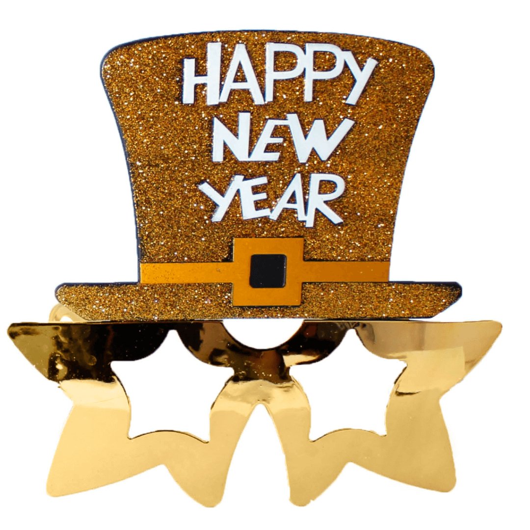 Party Glasses Happy New Year Top Hat Star - Senior Style