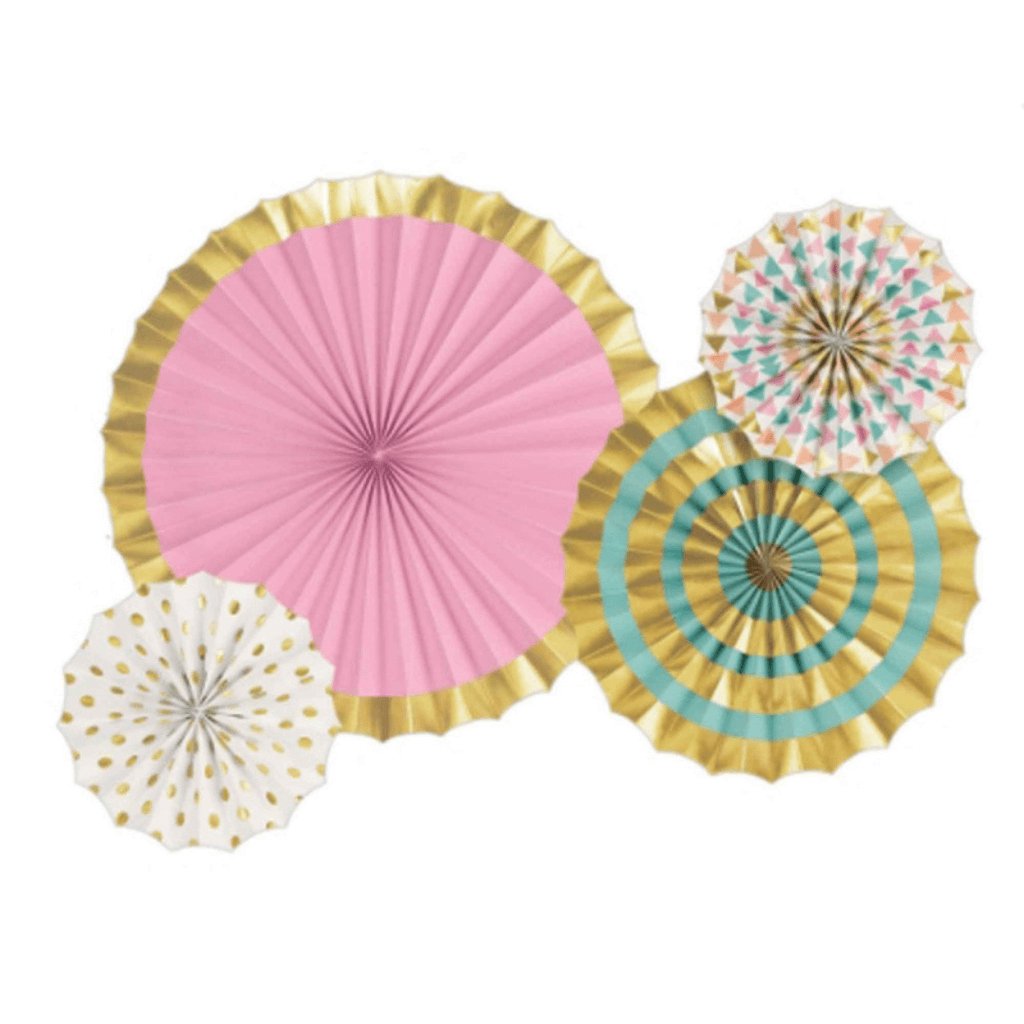 Pastel Fans Hanging Decorations Foil Hot Stamped - Senior Style