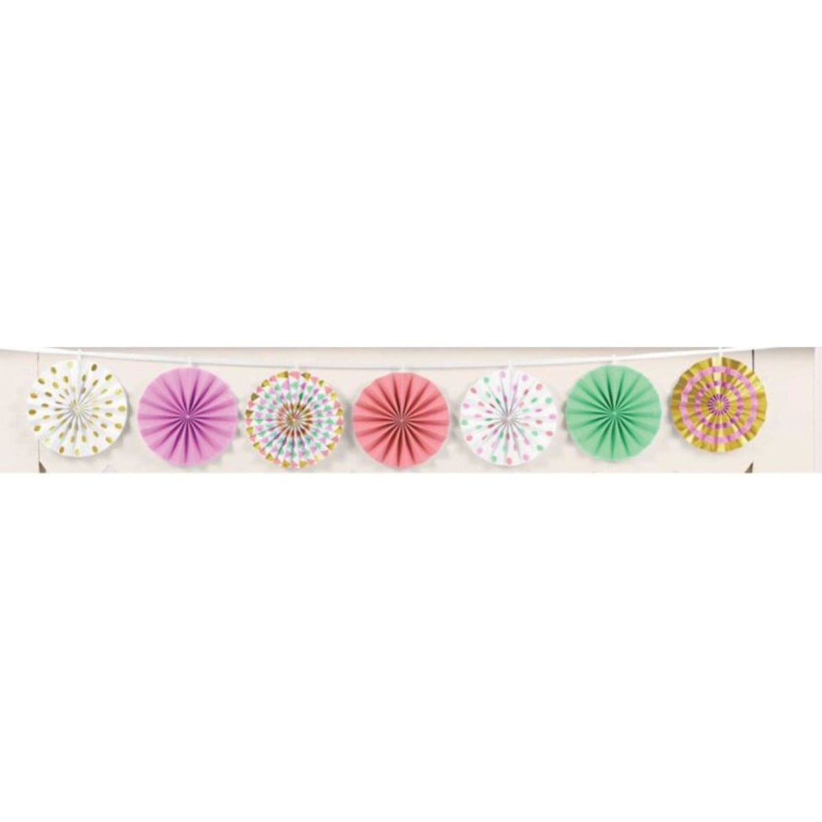 Pastel Mini Fans Garland Foil Hot Stamped Paper - Senior Style