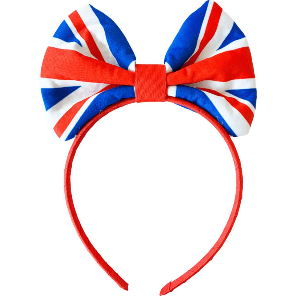 Patriotic British Flag Bow Headband - Senior Style