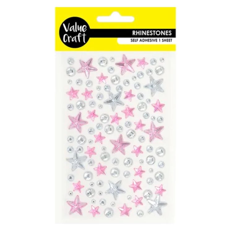 Pink &amp; Silver Rhinestone Stars - Senior Style