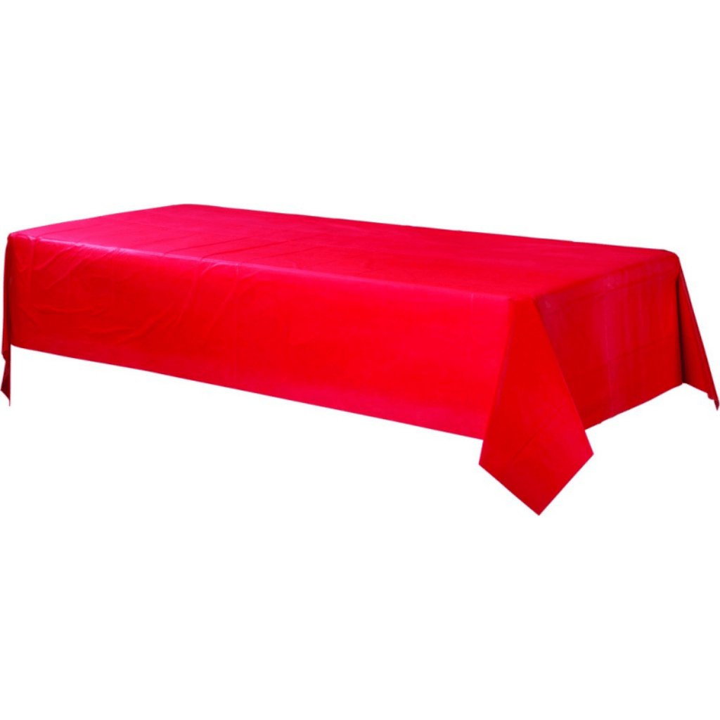 Plastic Rectangular Tablecover Apple Red - Senior Style