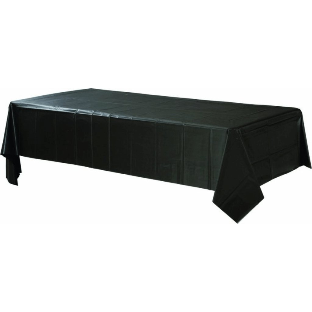 Plastic Rectangular Tablecover Jet Black - Senior Style