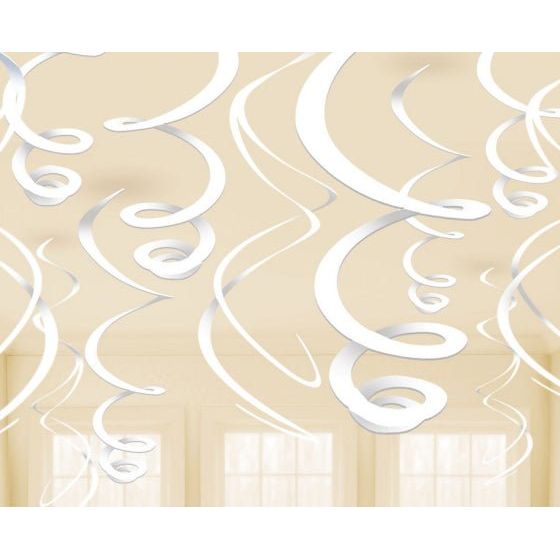 Plastic Swirl Decorations Frosty White - Senior Style