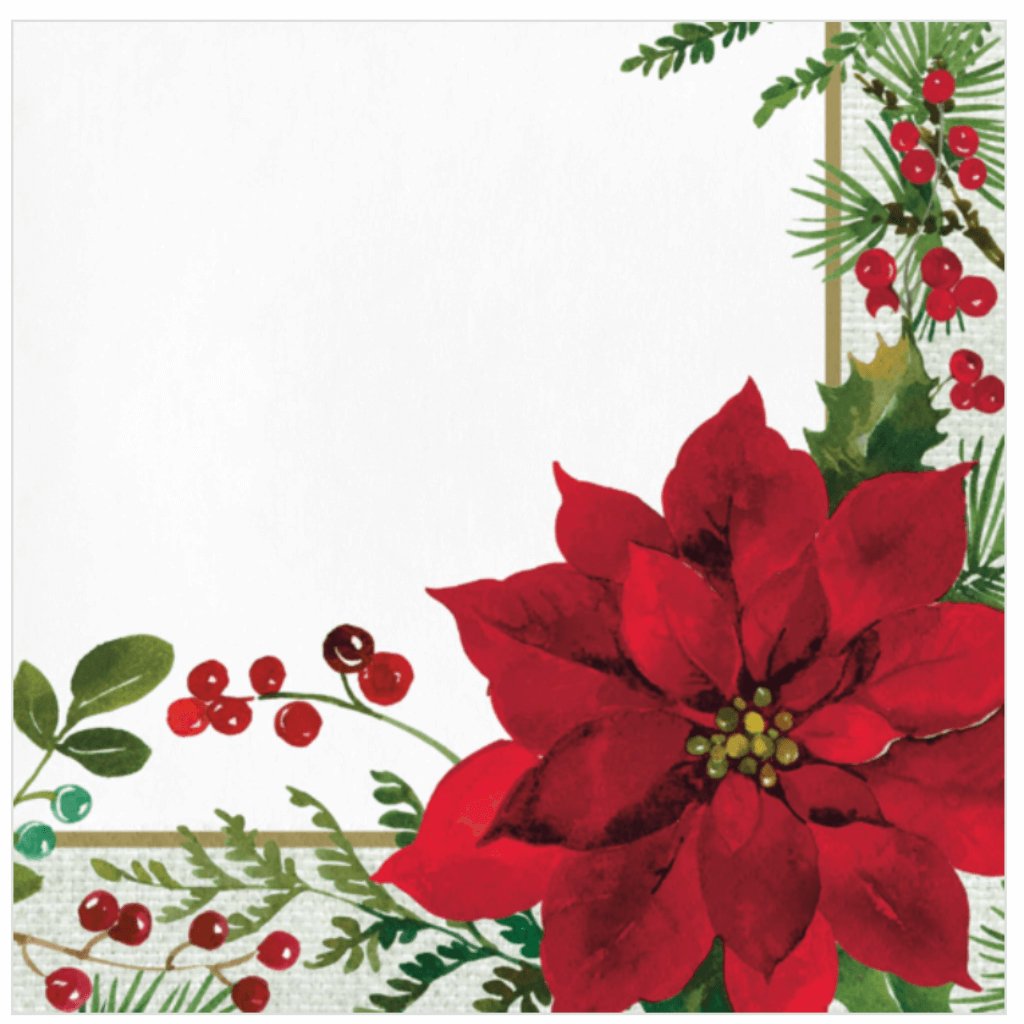 Posh Poinsettia Lunch Napkins Pack of 16 - Senior Style