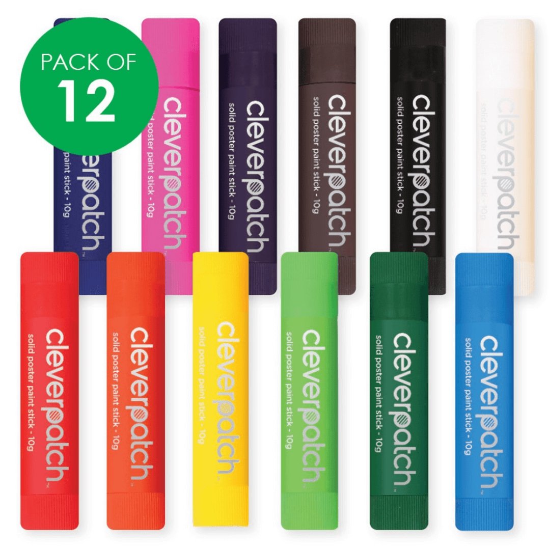 Poster Paint Sticks - Coloured - 10g - Pack of 12 - Senior Style