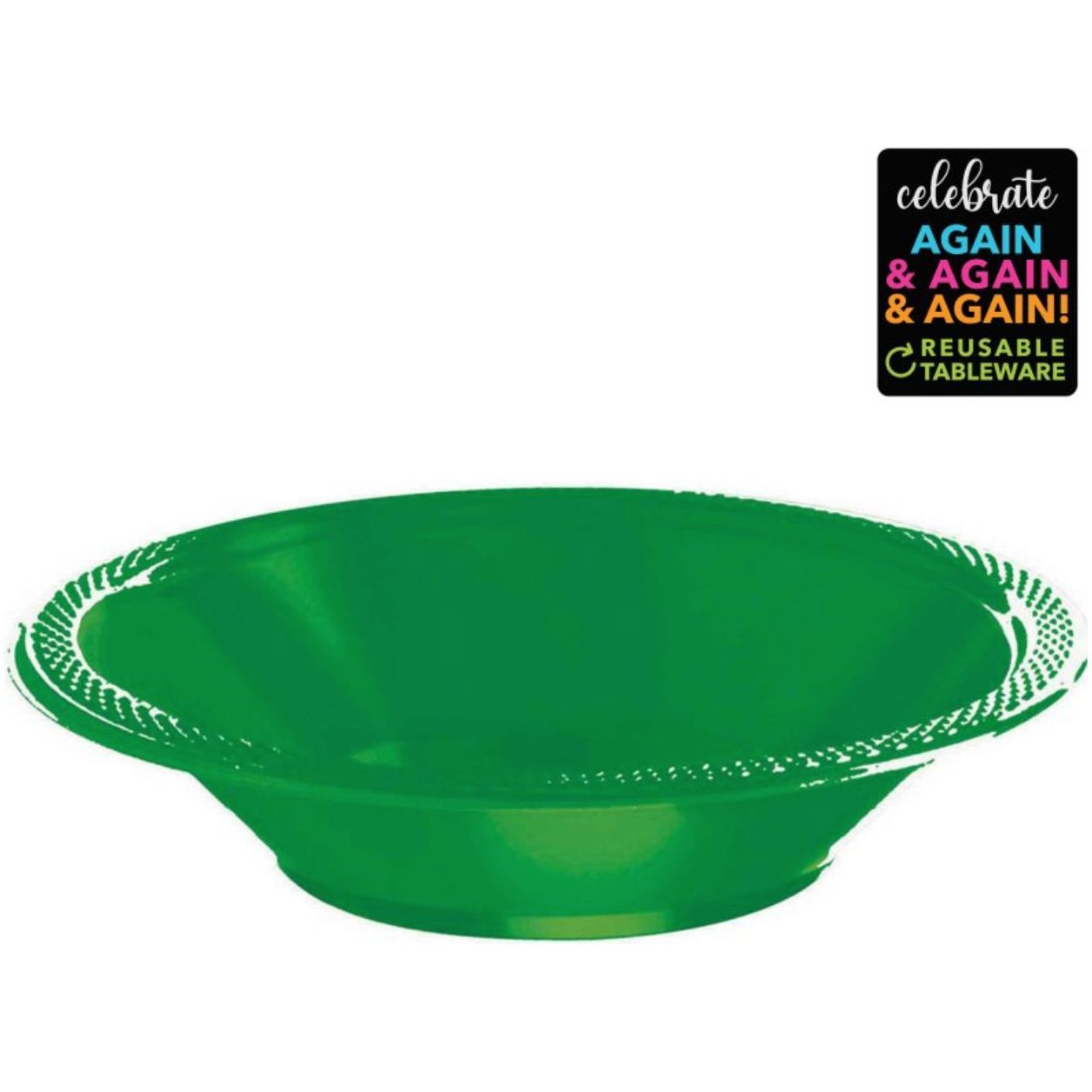 Premium Plastic Bowls 355ml 20 Pack Festive Green - Senior Style