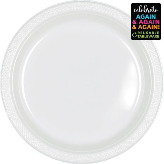 Premium Plastic Plates 17cm 20 Pack Frosty White - Senior Style