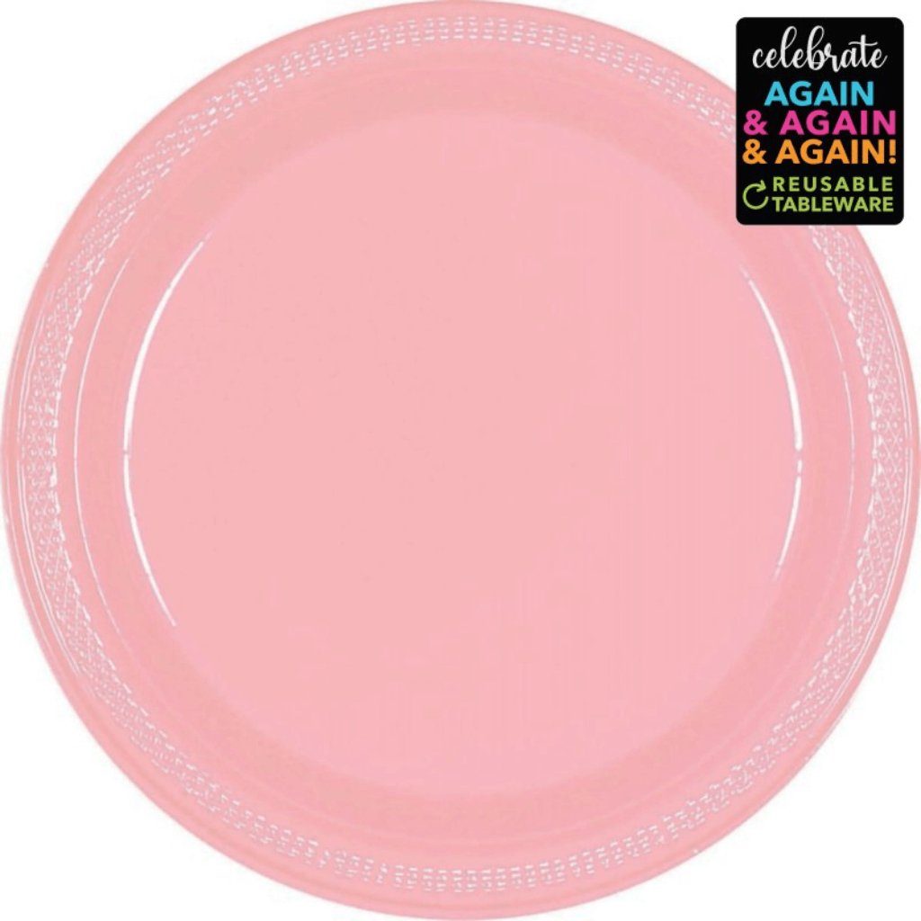 Premium Plastic Plates 17cm 20 Pack Pink - Senior Style